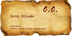Orth Olivér névjegykártya