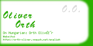 oliver orth business card